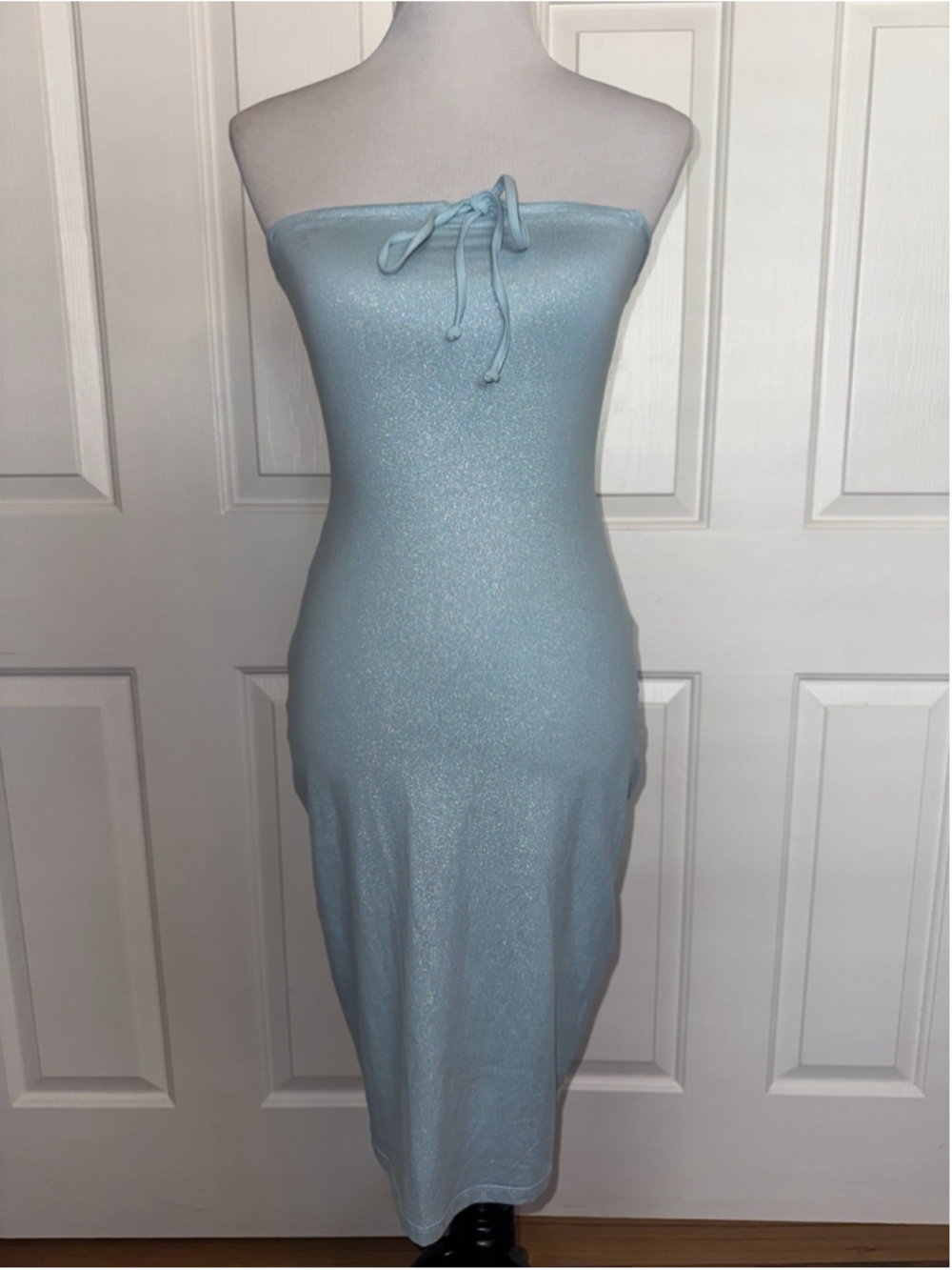 Frankies Bikinis Hope Iridescent Strapless Dress Blue Mermaid Bodycon Medium